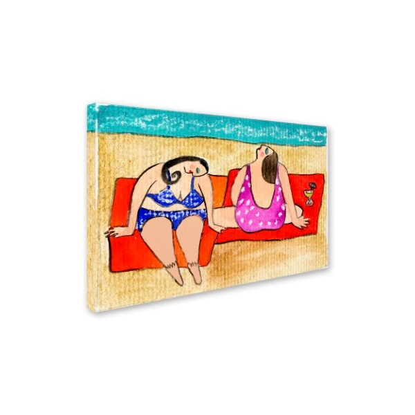 Wyanne 'Big Divas Lounging On The Beach' Canvas Art,30x47